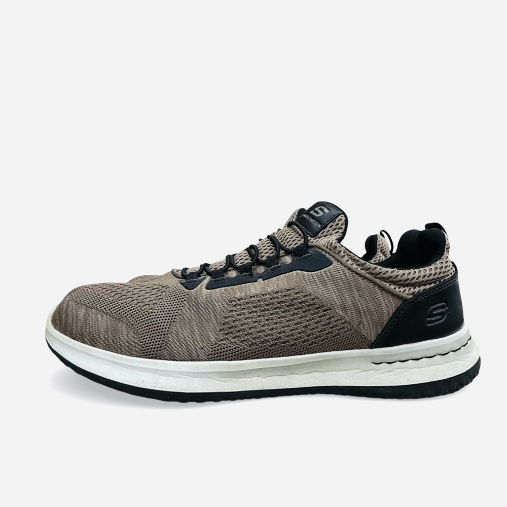 Skechers Delson Brewton Shoes Mens 13 Tan Beige Brown Slip On Running Sneakers - Picture 6 of 13